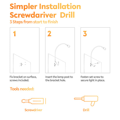 Wall Mounted Minimalist Bedside Reading Light Powered by Type-C Adapter