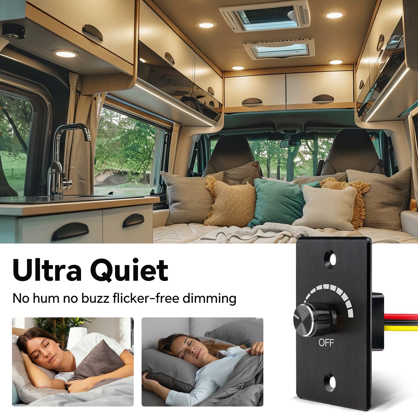 12V Dimmer Switch, 6A RV Light High-side PWM Dimmer