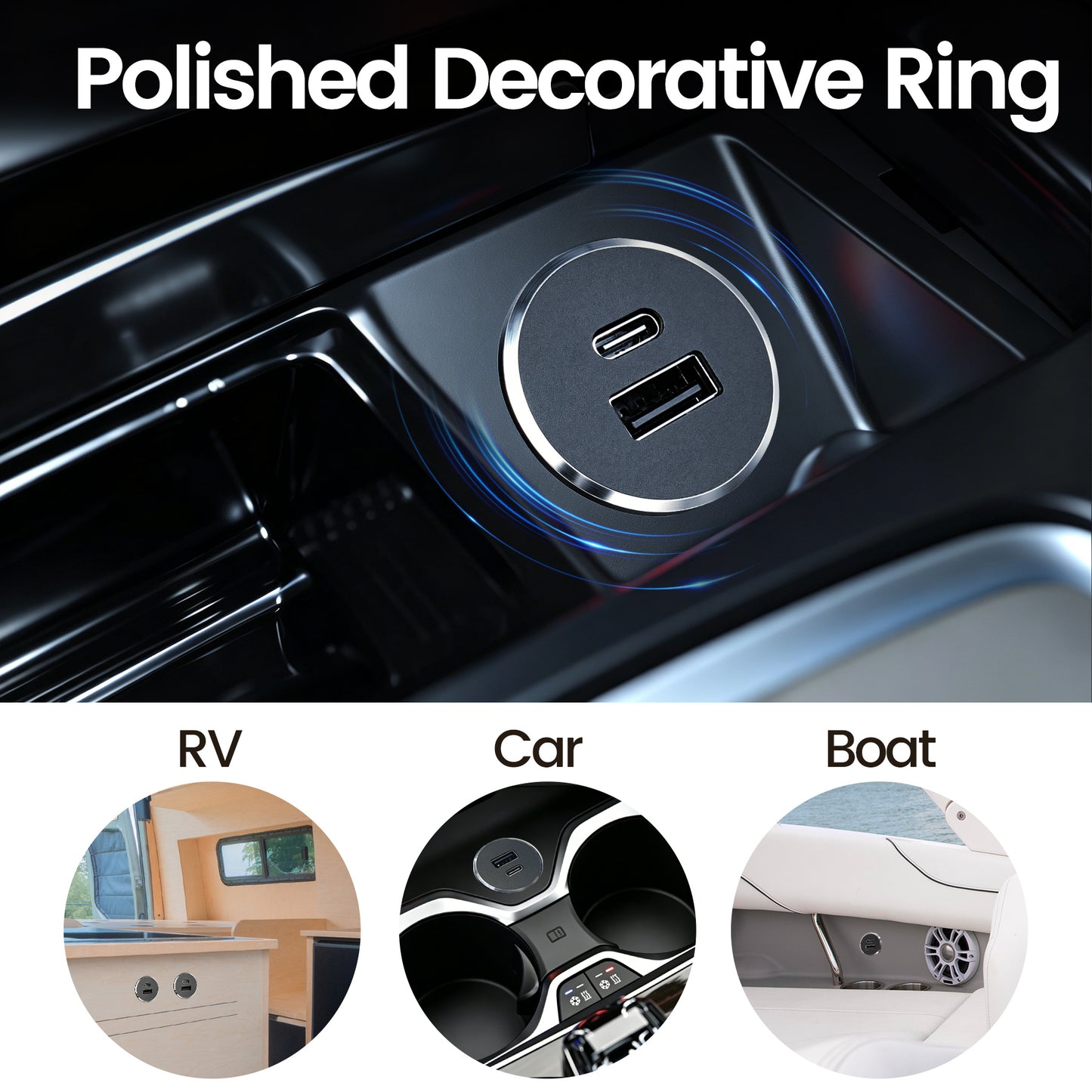 48W 12V USB Socket Outlet, PD3.0 30W+QC3.0 18W