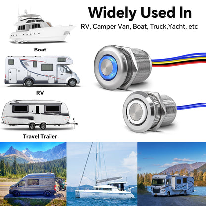 12V 3-way Dimmer Switch Kit, RV On/off/dimming Control Light for Motorhome Boat Camper Van Truck, LED Strip Light, All-aluminum, 6A
