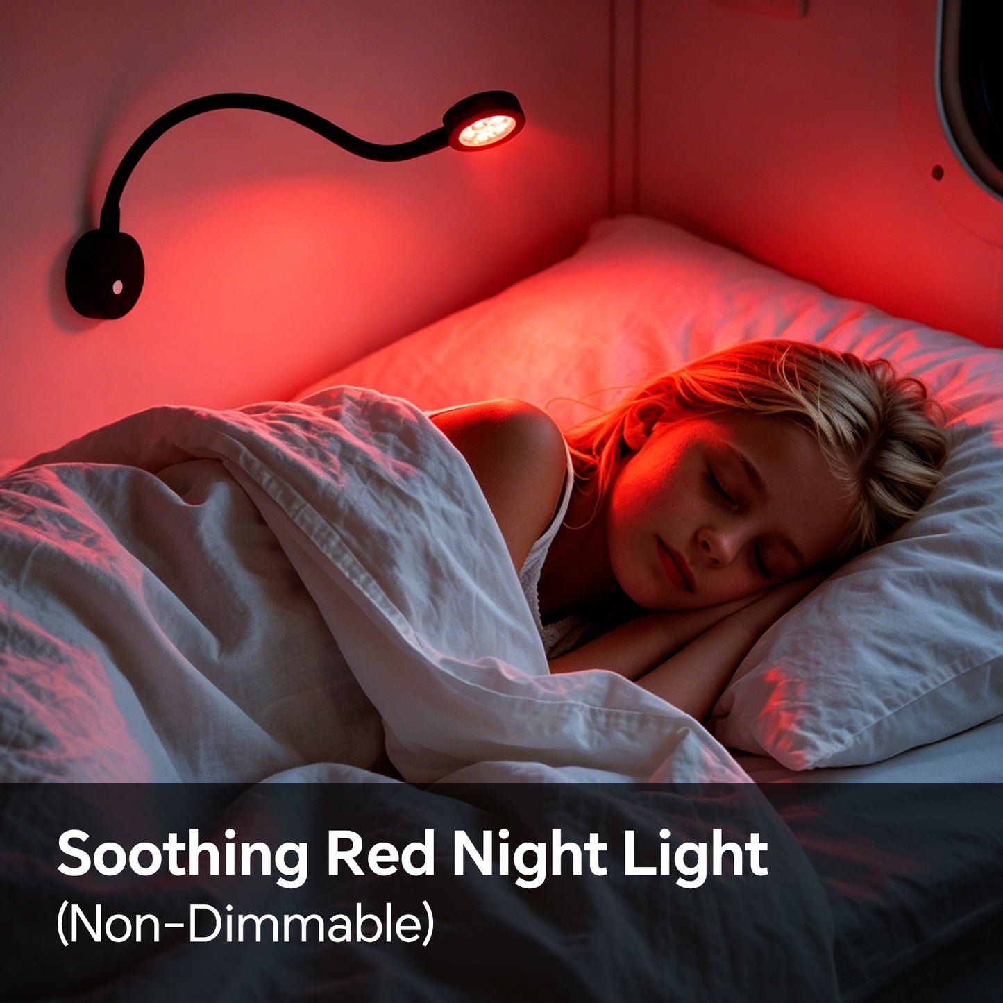 12V LED Reading Light RV Boat LED Inbuilt USB-C Charger 4000K & Red Night Light