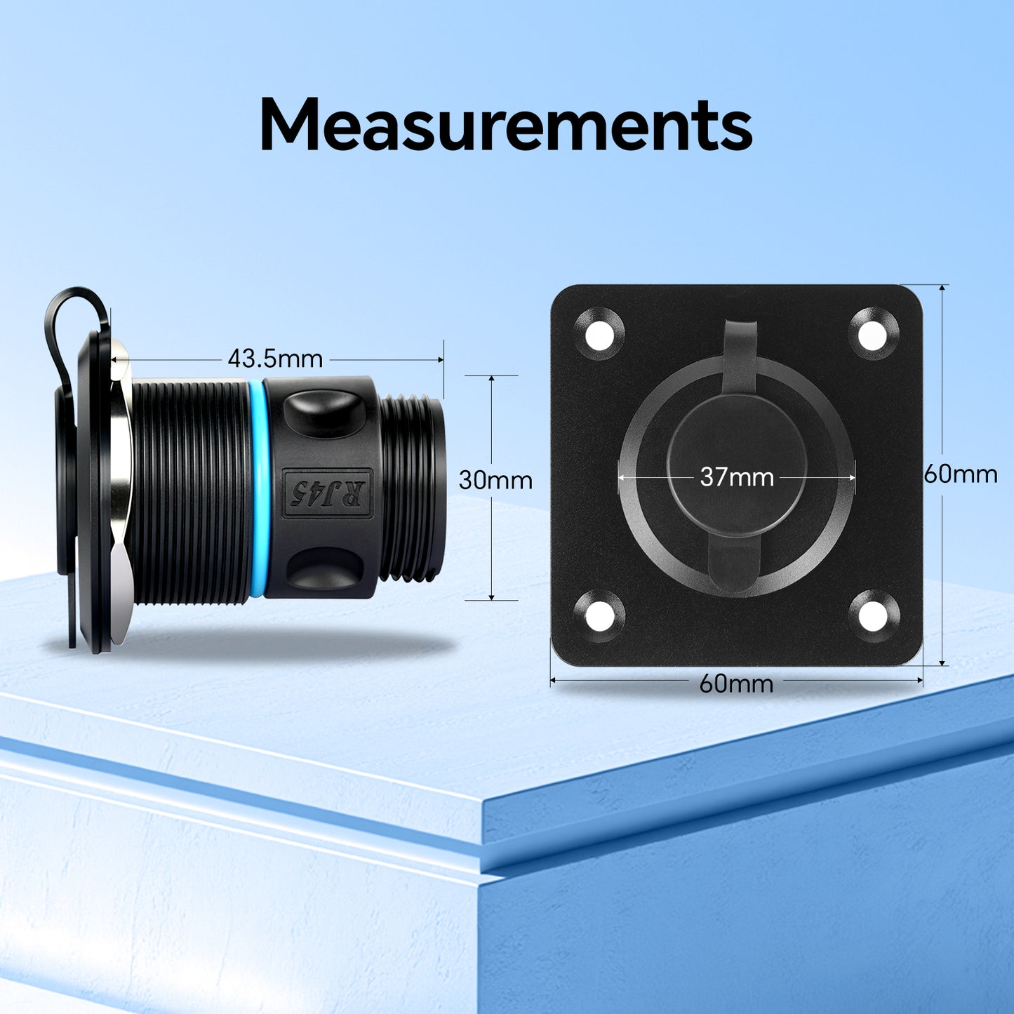Waterproof Pass Through RJ45 Wall Socket for Starlink Gen3