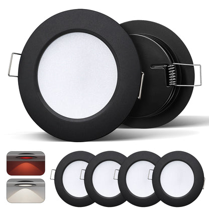acegoo 12V Bi-color 3” Recessed Puck Light for RV Boat Camper Van, 3W CRI90+ Dual Color  (Note:Works with acegoo 12V dual-mode dimmer)