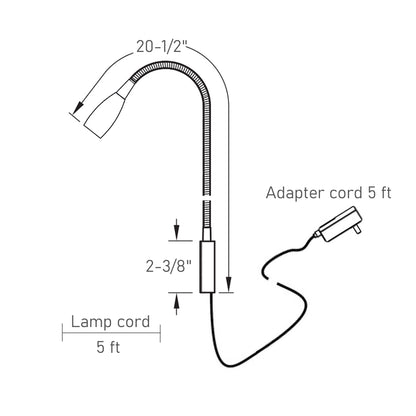 Minimalist Wall Mounted Bedside Reading Light Flexible Gooseneck Lamp with USB Charger, Headboard Dimmable Book Light