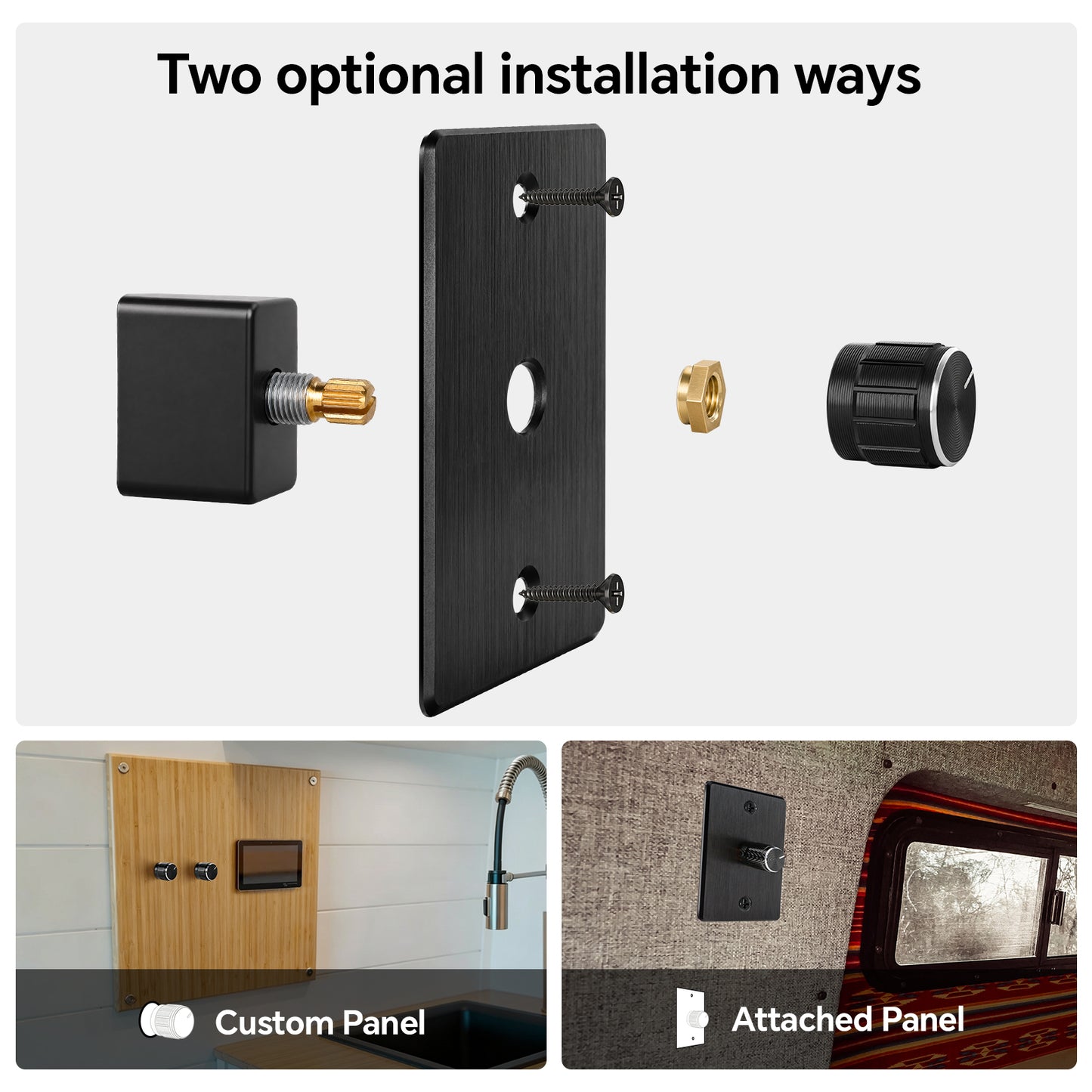 12V Dimmer Switch, 6A RV Light High-side PWM Dimmer, Perfect for Caravan Van Boat Truck Cars Strip Light and 12V LED Light Fixture, Rotary Dimming