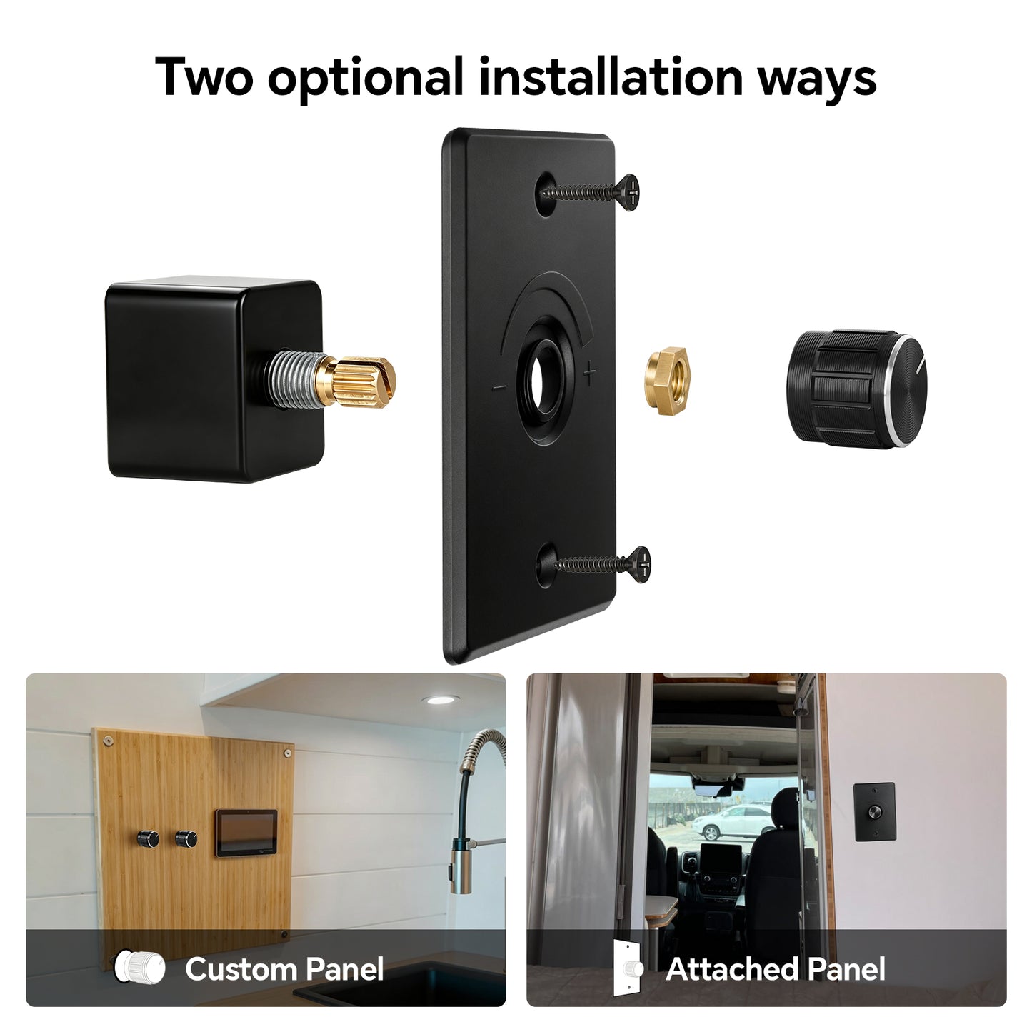 12V Dimmer Switch LED Light Dimmer, Rotary Dimming Switch for RV Boat Truck Van LED Lighting 6A