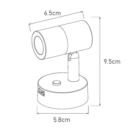 12V LED Reading Light, RV wivel Wall Lamp Built-in USB Charger