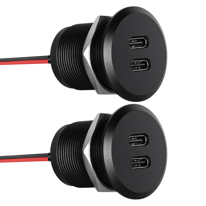 12V USB Outlet USB C Charger, 24W Output